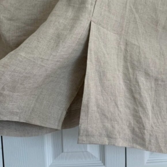 Myrah Penaloza Linen Oversized Gray Eagle Blazer One Size Pocket Shell Button - Picture 6 of 10